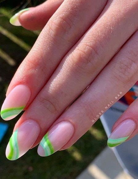 Best Summer Nails 2021 To Rock Your Look Green Wave French Tips