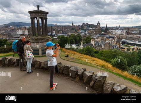 City View From Calton Hill Edinburgh Scotland Uk Europe Stock Photo
