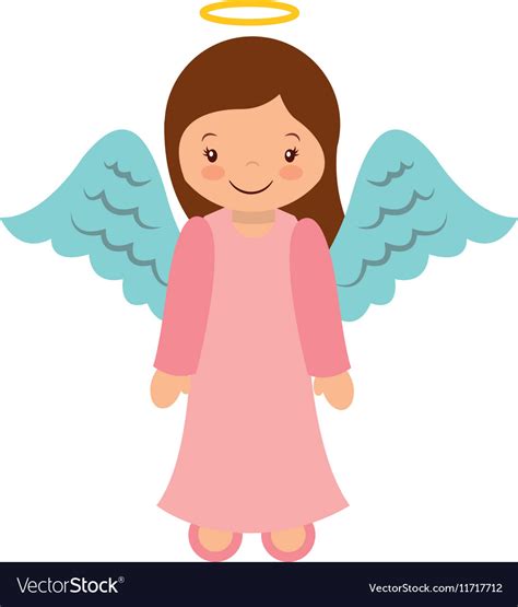 Cute Angel Manger Character Royalty Free Vector Image