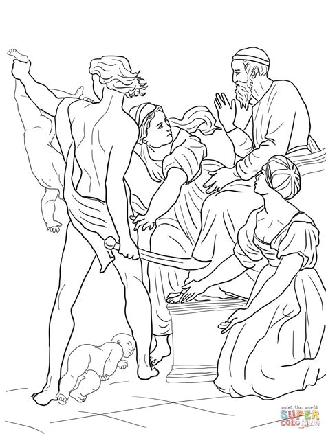 King solomon and the baby coloring page. Solomon Threatened to Split the Baby in Half coloring page ...