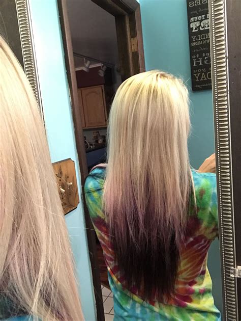 Plum hair color is a tempting choice and beautiful for any occasion. Blonde with dark plum brown underneath. | Blonde hair ...