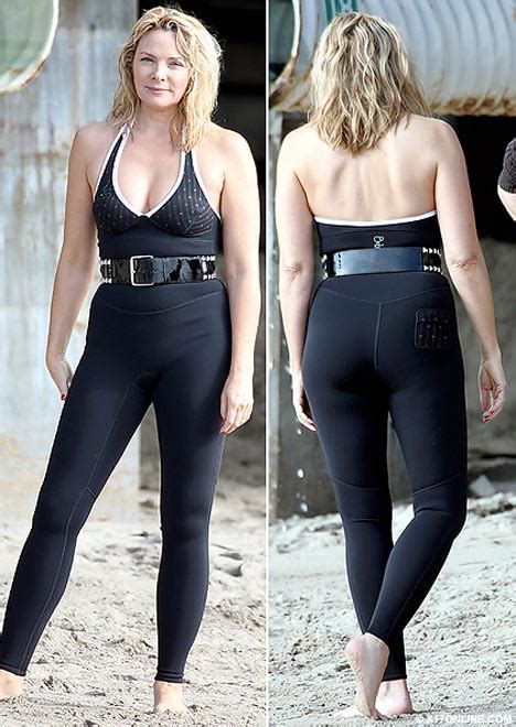 Surfs Up Kim Cattrall Solves The Problem Of Her Cellulite By Covering