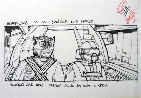 Star Wars Han Solo And Chewy Storyboard Joe Johnston In Han Ps Star
