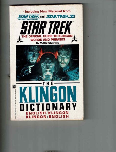 Star Trek The Klingon Dictionary Pocket Book Marc Okrand Next