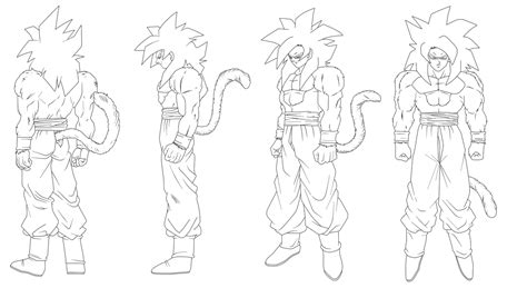 05 Lineart Goku Ssj4 By Keikuro On Deviantart