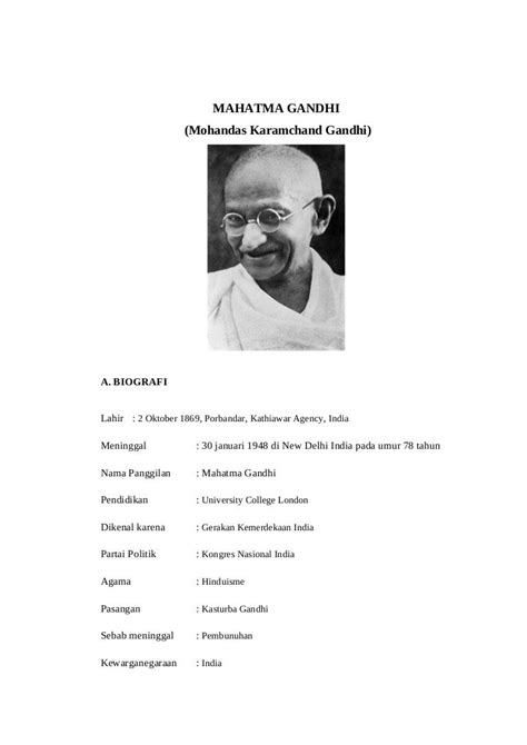 Biografi Mahatma Gandhi Ilustrasi