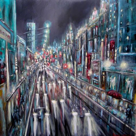 Modern Abstract Cityscape Painting By Lindsey Mackay Cityscape