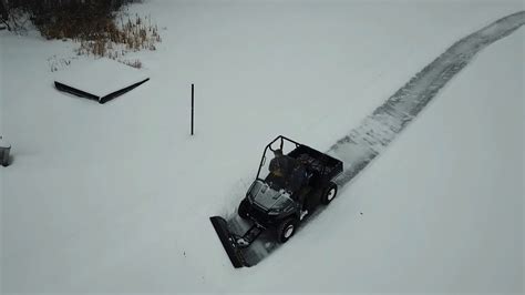 Polaris Ranger Ev Snow Plowing Feb 2018 Youtube