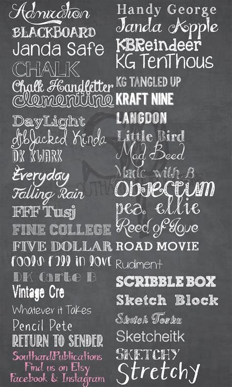 Here Are A List Of All The Chalkboard Fonts I Use For My Invitations