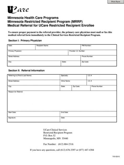 Printable Physician Referral Form Template Doc In 2021 Referrals