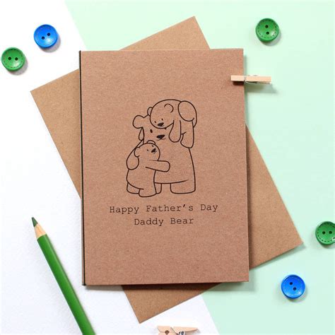 daddy bear father s day card miss shelly designs