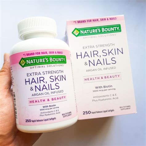 Natures Bounty Extra Strength Hair Skin And Nails With Biotin Argan