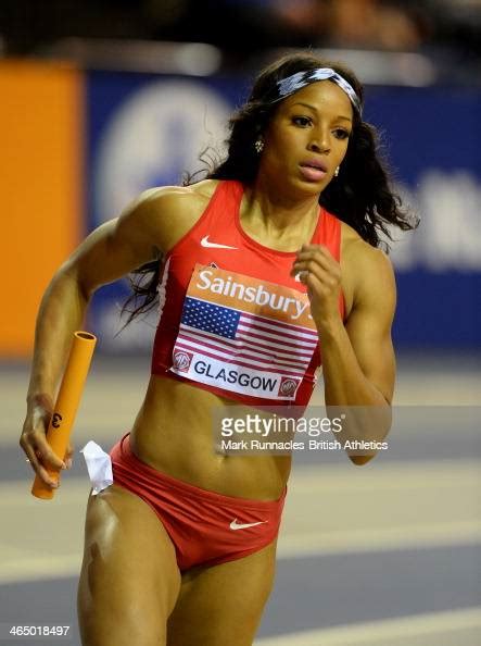 Natasha Hastings Of Of The Usa In Action During The Womans 4x400m At
