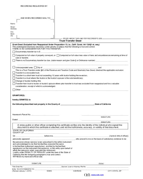 Trust Transfer Deed Example California Edit Fill Sign Online