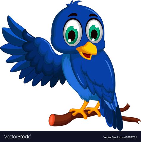 Cute Blue Bird Cartoon Presenting Royalty Free Vector Image The Best Porn Website