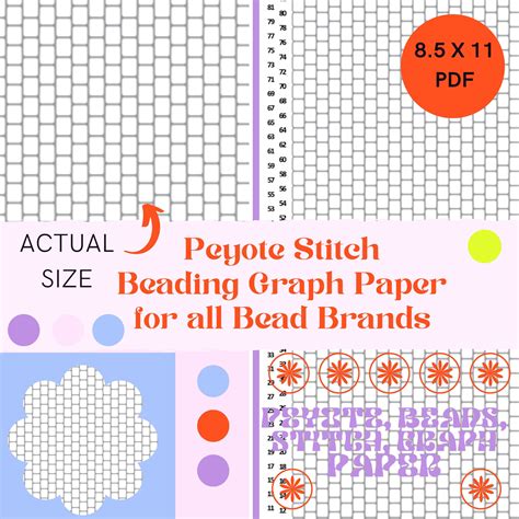 Numbered Peyote Stitch Beading Graph Paper Beading Pattern Beading
