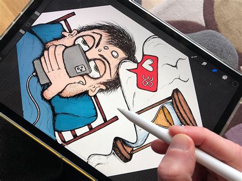 Social Media Addiction Art Mobile Phone Addict Drawing