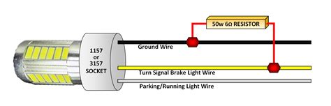 Led turn signal load resistor wiring diagram (stop/turn signal). Cabin Bright | 50 Watt 6 Ohm Resistor Kit for LED Taillights.