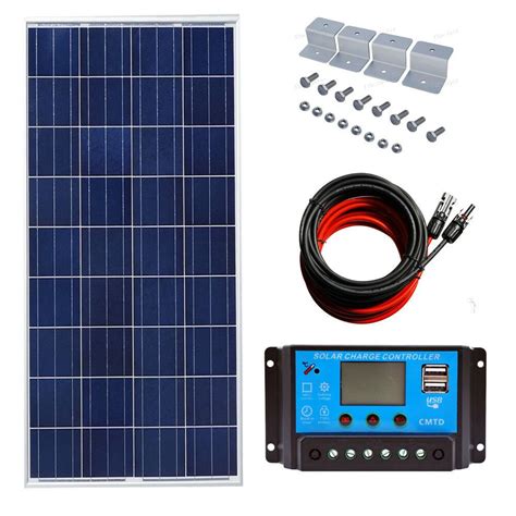 100w Solar Panel Kit W 20a Lcd Solar Controller Charge 12v Off Grid