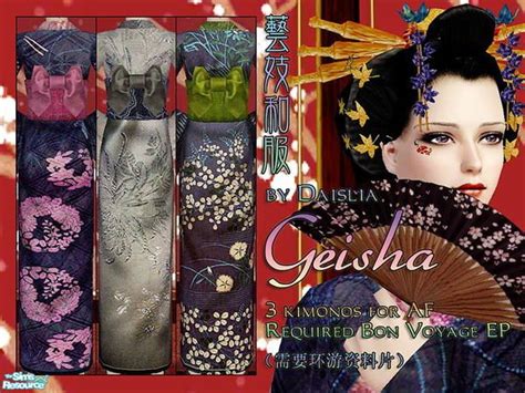 Daislias Geisha Kimonos For Af Sims 4 Anime Sims 4 Collections