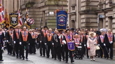 Orange Parade Held In Glasgow Bbc News