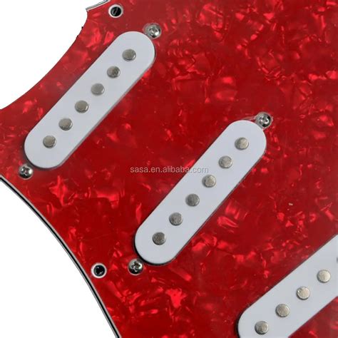 Red Pearl Prewired Pickguard 3 Single Coil For Classic Strat Guitarst