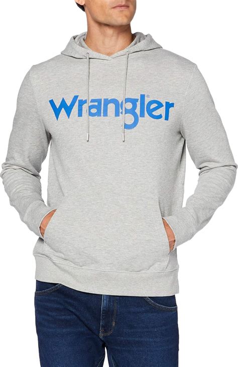 Wrangler Mens Logo Hoodie Hooded Sweatshirt Uk Clothing