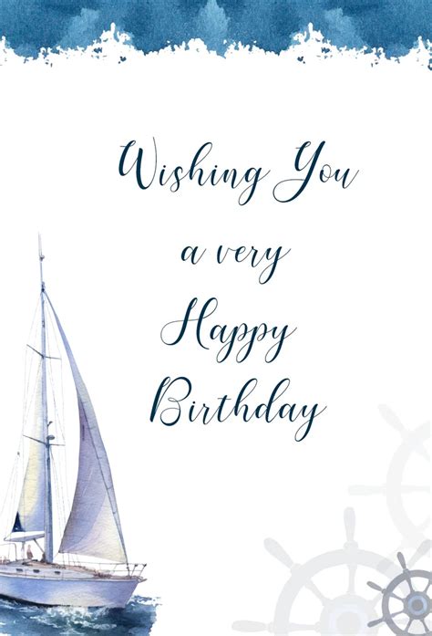 Sailboat Birthday Cardsailboat Greeting Cardnautical Etsy Happy