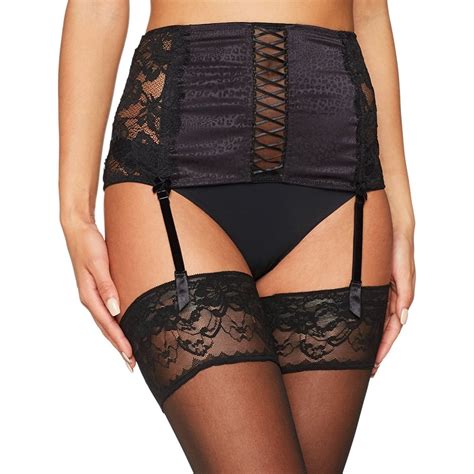 Pleasure Lace And Satin High Waisted Suspender Belt For Her From The Luxe Company Uk
