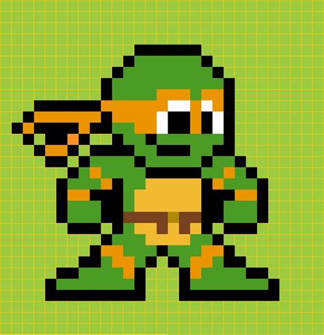 Michaelangelo | Cool pixel art, Anime pixel art, Pixel art pattern