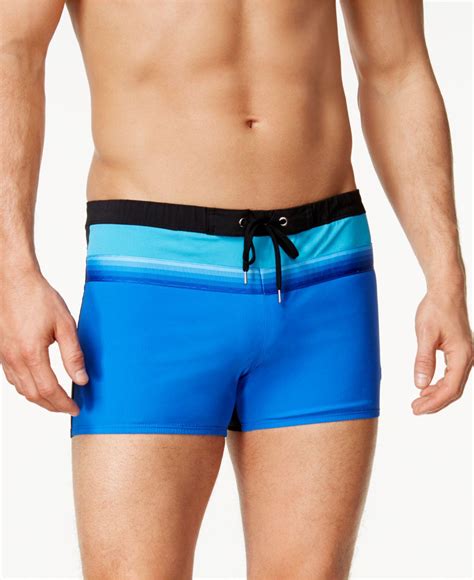 Speedo Mens Colorblocked Square Leg Swim Trunks In Blue For Men Lyst