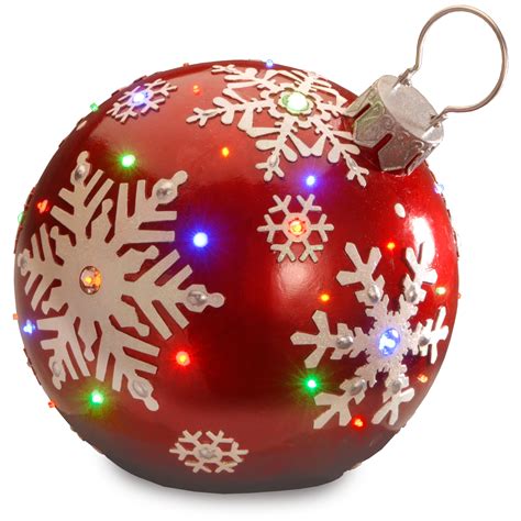 National Tree Company 18 Red Jeweled Ornament With Snowflake Design