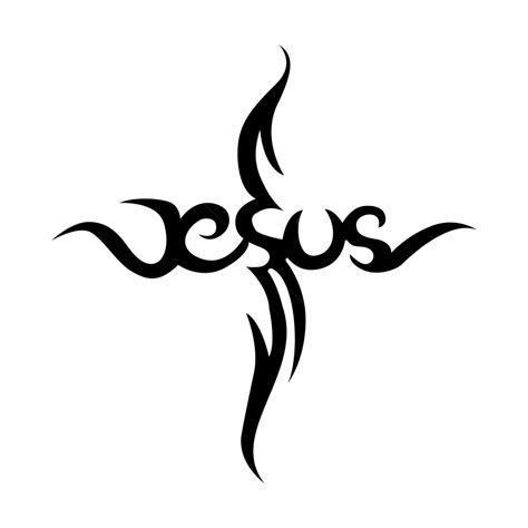 Jesus Cross Tribal Tattoo