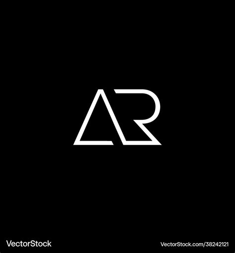 Cool And Modern Logo Initials Ar Design 1 Vector Image