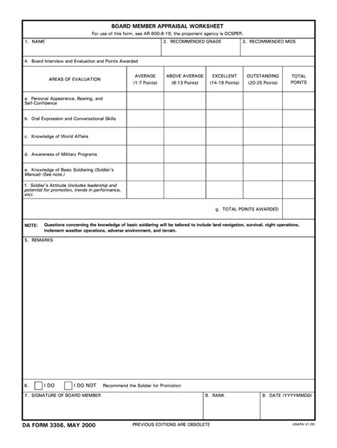 Da Form 3356 Fill Out And Sign Printable Pdf Template Signnow