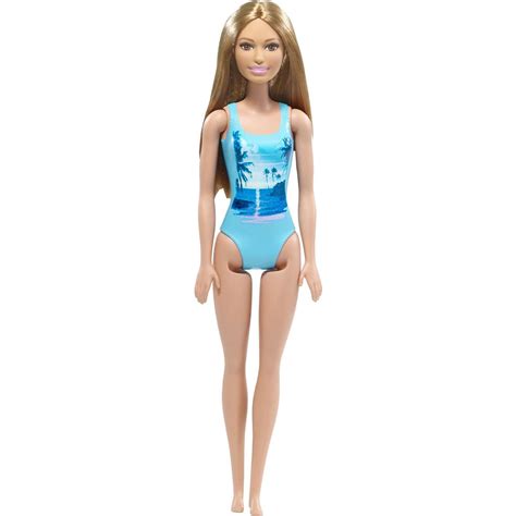 Barbie Beach Blue Swimsuit Summer Doll In 2021 Barbie Beach Doll Summer Swim Suits Barbie Dolls