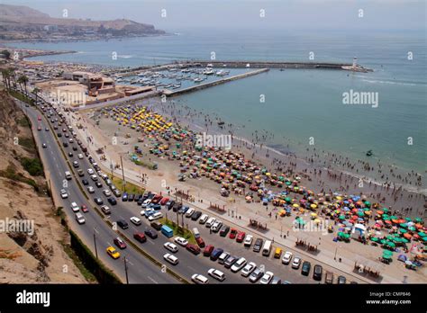 Lima Peru Barranco District Malecon Circuito De Playas Playa Los Stock