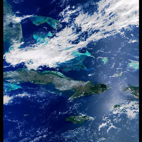 Esa Satellite Image Of The Caribbean Sea Taken By The Meris