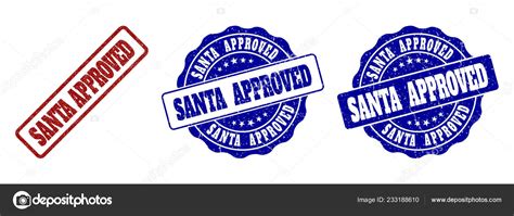 Santa Approved Grunge Stamp Seals Red Blue Colors Vector Santa — Stock