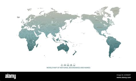 Mappa Del Mondo Vettore Mappa Dettagliata Dei Paesi Del Mondo Per