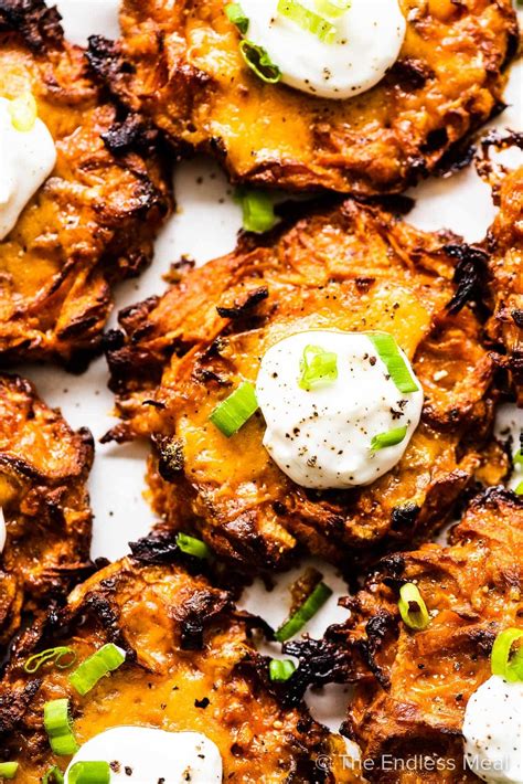 A sweet potato with symmetry is going to bake evenly and have an even flavor. Baked Sweet Potato Latkes | Recipe in 2020 | Sweet potato ...