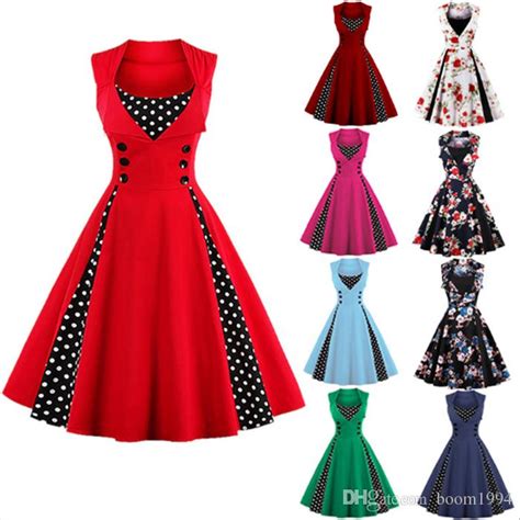 Women Summer 2022 Robe Vintage 50s 60s Pin Up Big Swing Party Rockabilly Dress Sexy Spaghetti