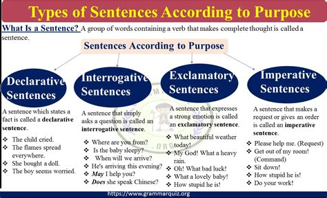 How To Classify English Sentences According To Purpose With Examples Grammar Quiz