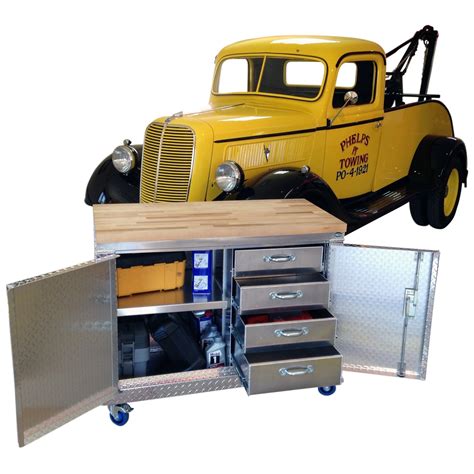 Rolling Garage Workbench Storage Cabinet 4 Ft Diamond Plate Alum