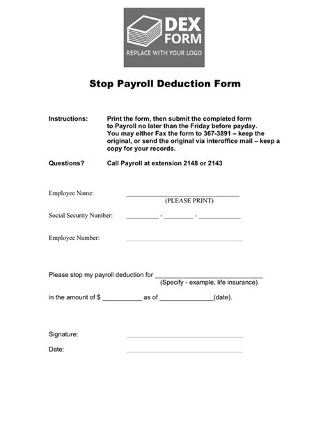 Payroll Deduction Form Download Free Documents For Pdf Word And Excel