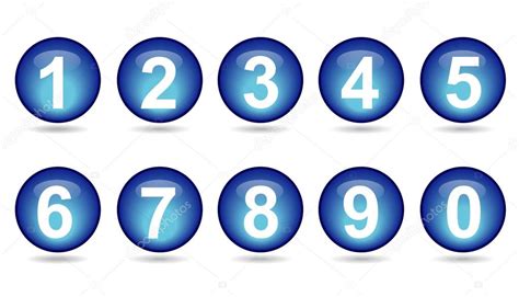 Colección De Números Esferas Azules Vector De Stock 94318294 De