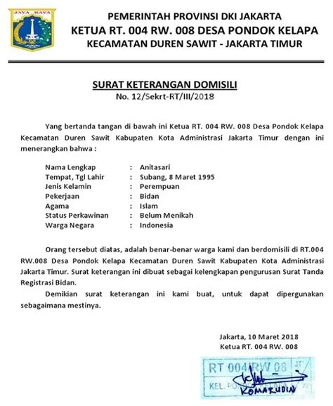 Surat Keterangan Domisili Kantor Contoh Surat Keterangan Domisili My