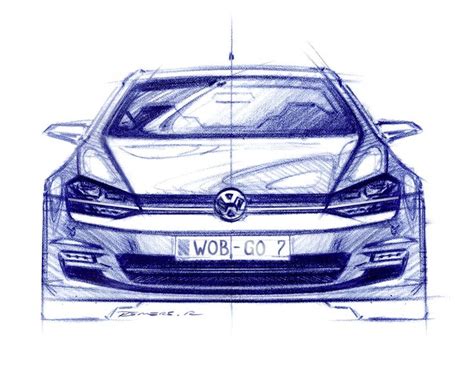 revised vw golf vii skt car design sketch car design car sketch