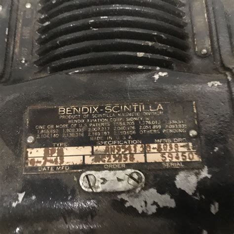 Vintage Bendix Scintilla Magneto An9511a Ebay