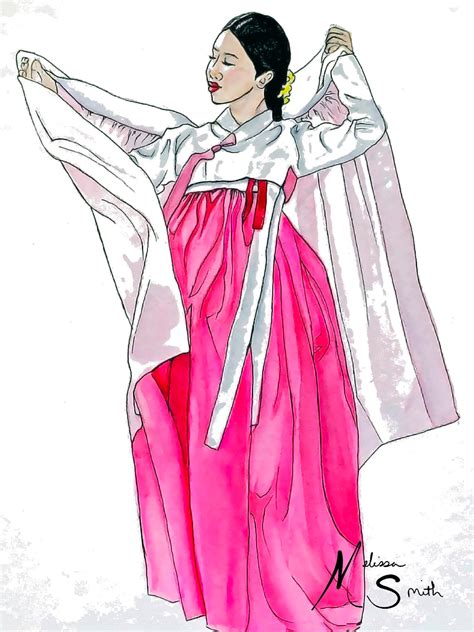 Hanbok Art Illustration Drawings